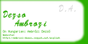 dezso ambrozi business card