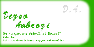 dezso ambrozi business card